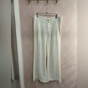 Rhythm Wide Leg Bella Pant in Cream/White